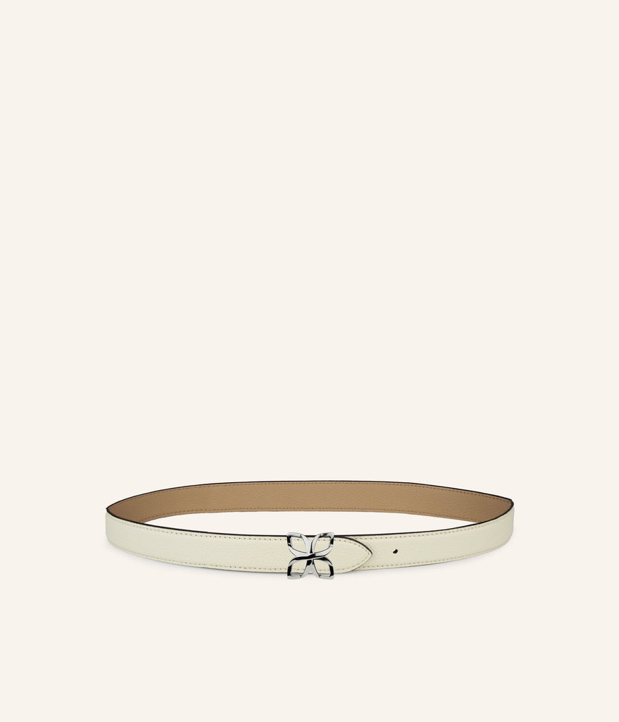 Ceinture Hortensia Argenté 25mm | Crème Sable - Fleuron Paris