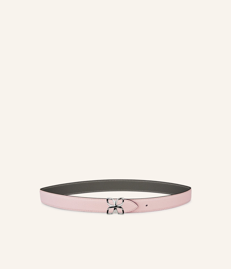 Ceinture Hortensia Argenté 25mm | Rose Ballet Gris Ciment - Fleuron Paris