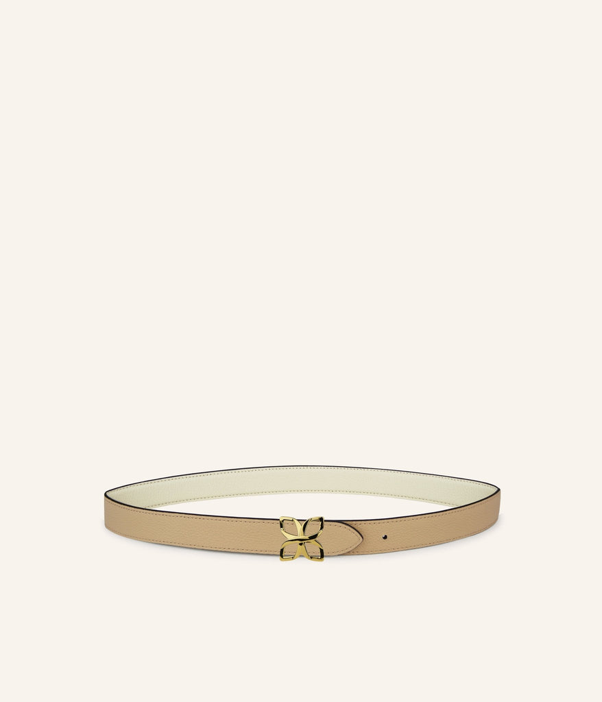 Ceinture Hortensia Doré 25mm | Crème Sable - Fleuron Paris