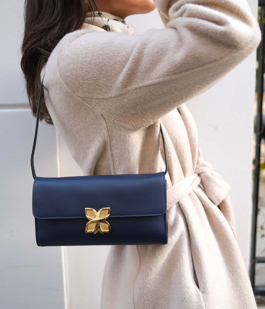 Hortensia Clutch | Bleu Nuit - Fleuron Paris