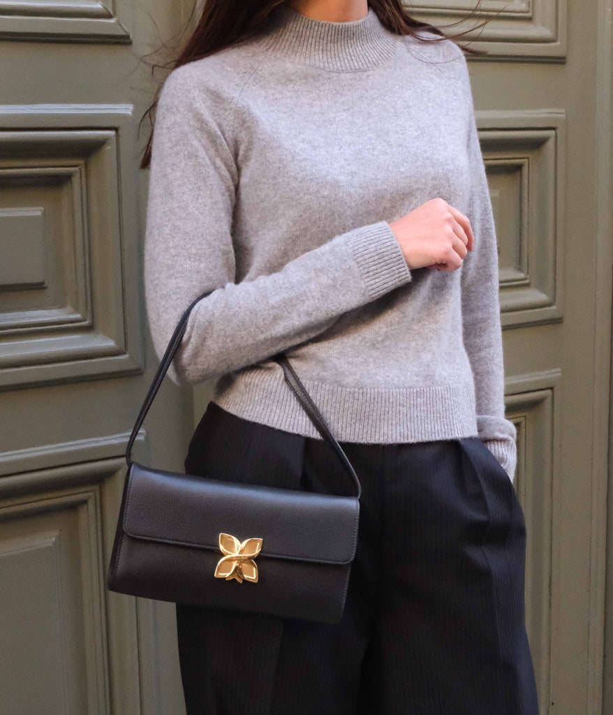 Hortensia Clutch | Noir - Fleuron Paris