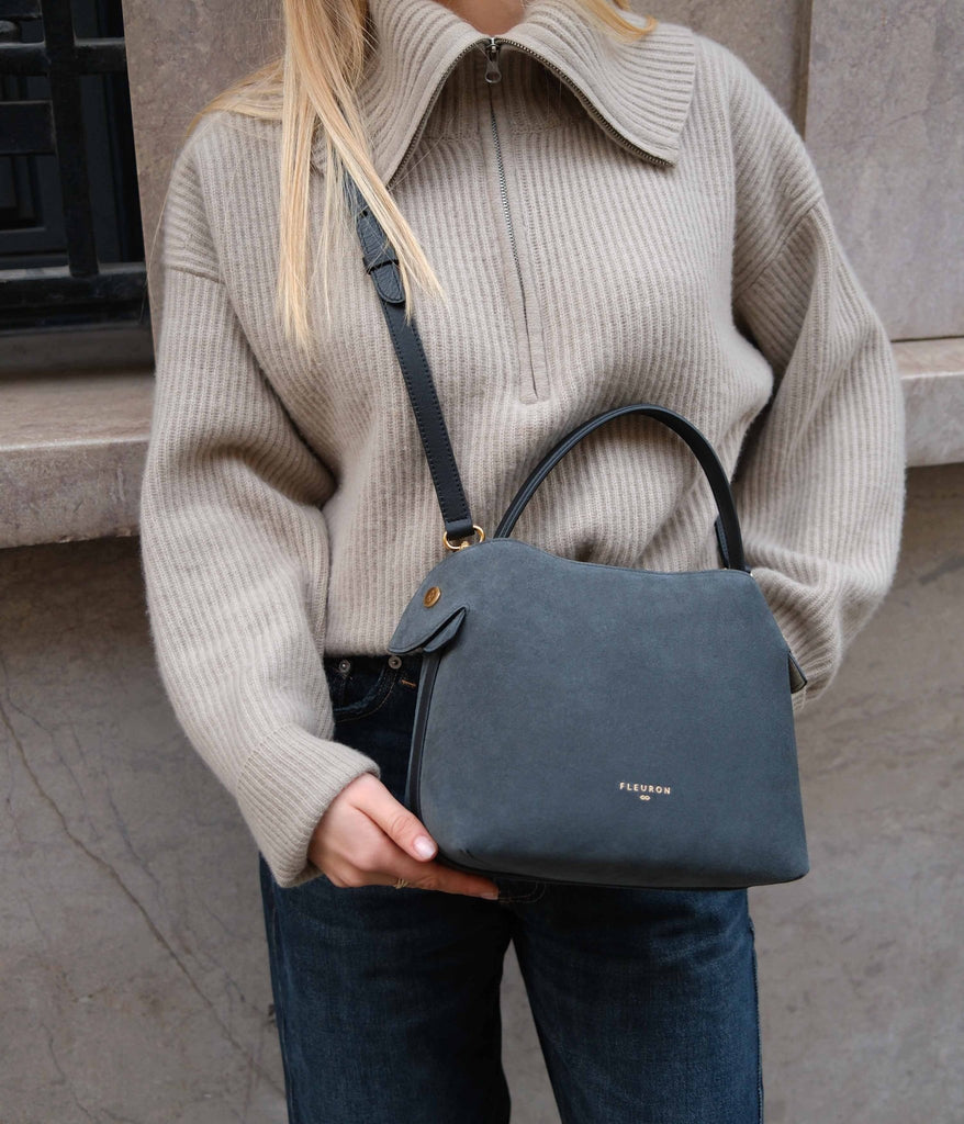 Medium Swann | Suede Orage - Fleuron Paris